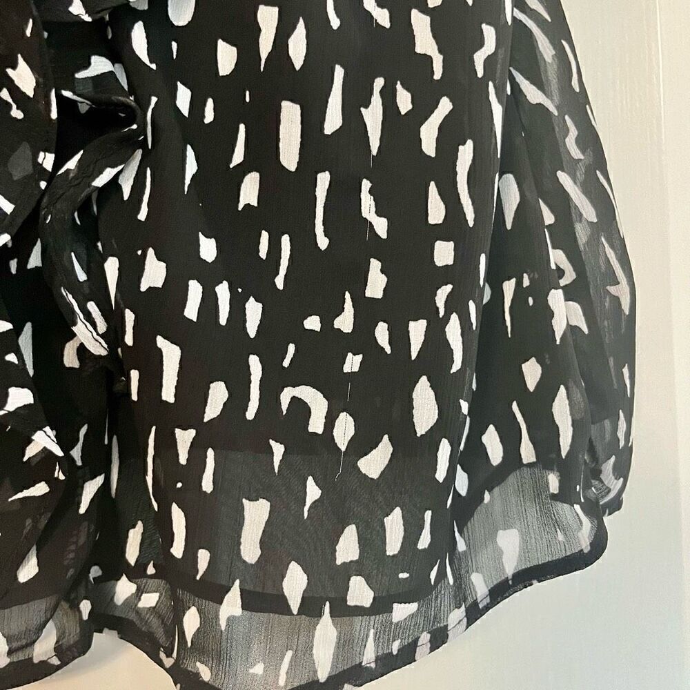 Merona Halter Black White Ruffle Blouse Small - Picture 3 of 11